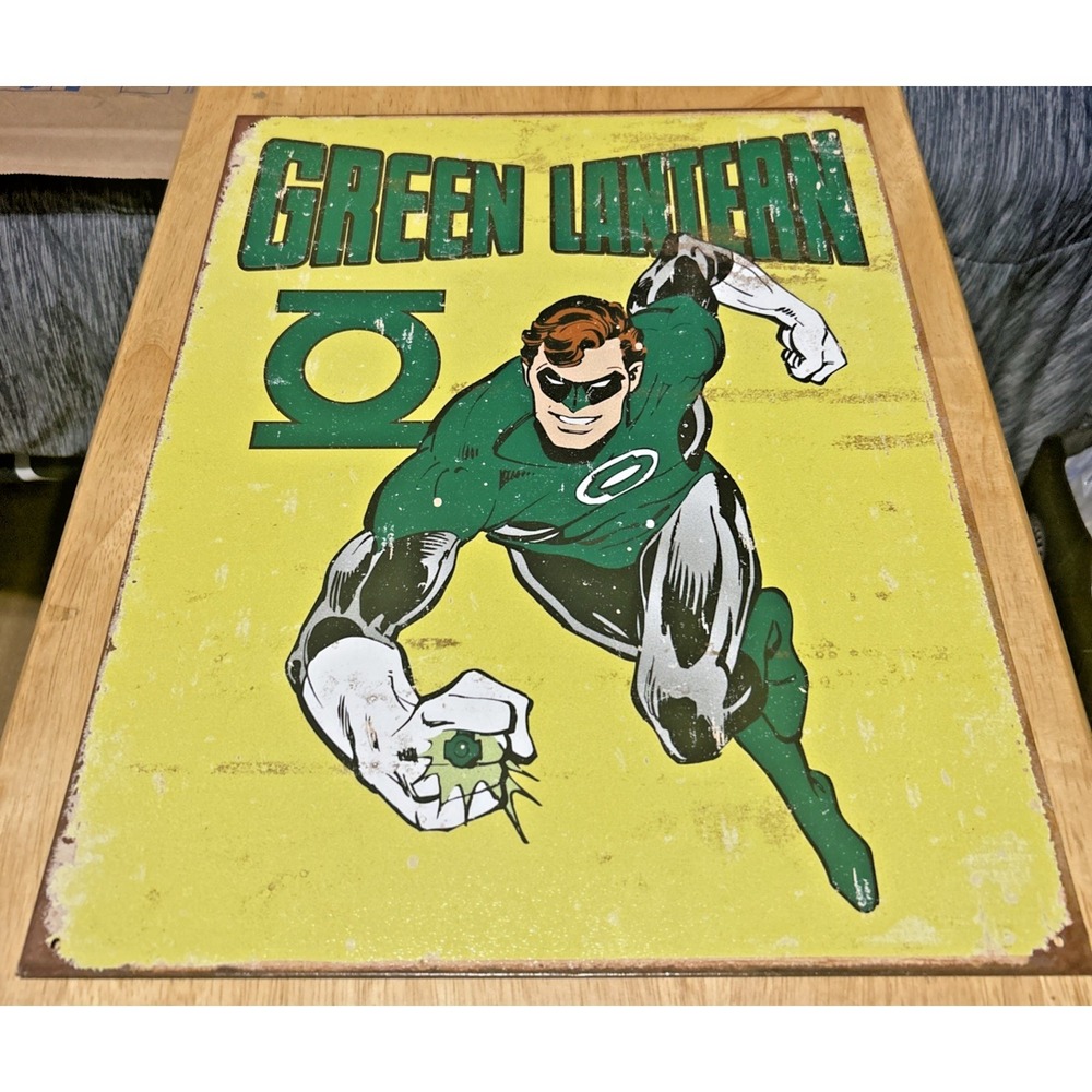 DC Comics Green Lantern Retro Tin Metal Sign 16'' X 12.5'' Made In USA,  2011